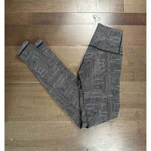 Lululemon Wunder‎ Under Crop Leggings III Maze Jacquard White Black Women Size 4